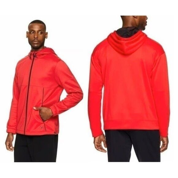 AND1 Men's XL Red Full-Zip Athletic Court Jacket Hoodie Basketball Activewear - Picture 1 of 8